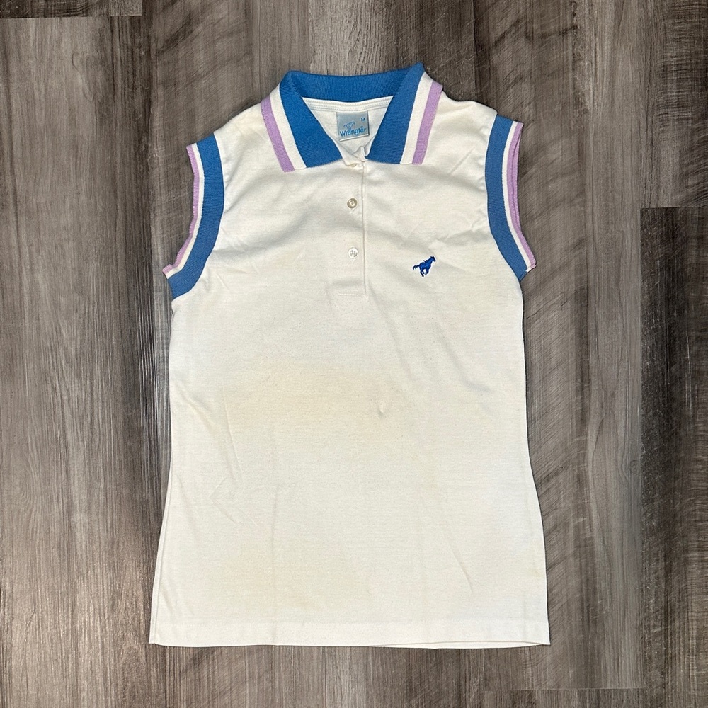 Wrangler Vintage Sleeveless Polo Shirt Made in USA – Size Medium